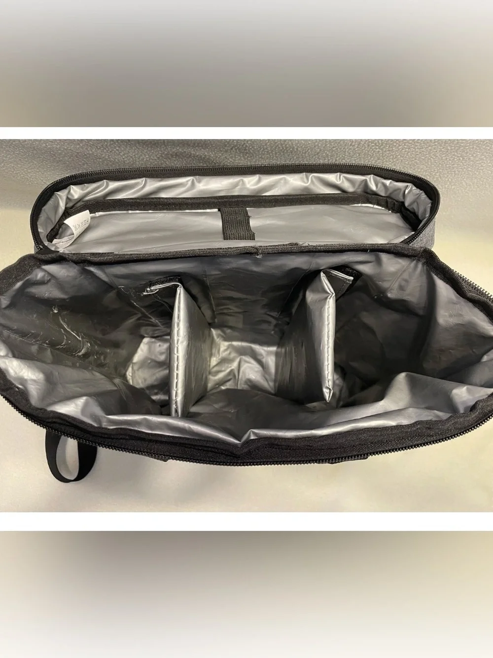 Insulated Gray Tote 3 Bottle Wine Cooler Bag with Adjustable Shoulder Strap